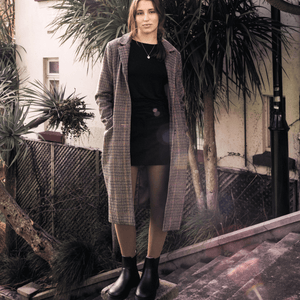 Women wearing brown merino wool tights winter nz