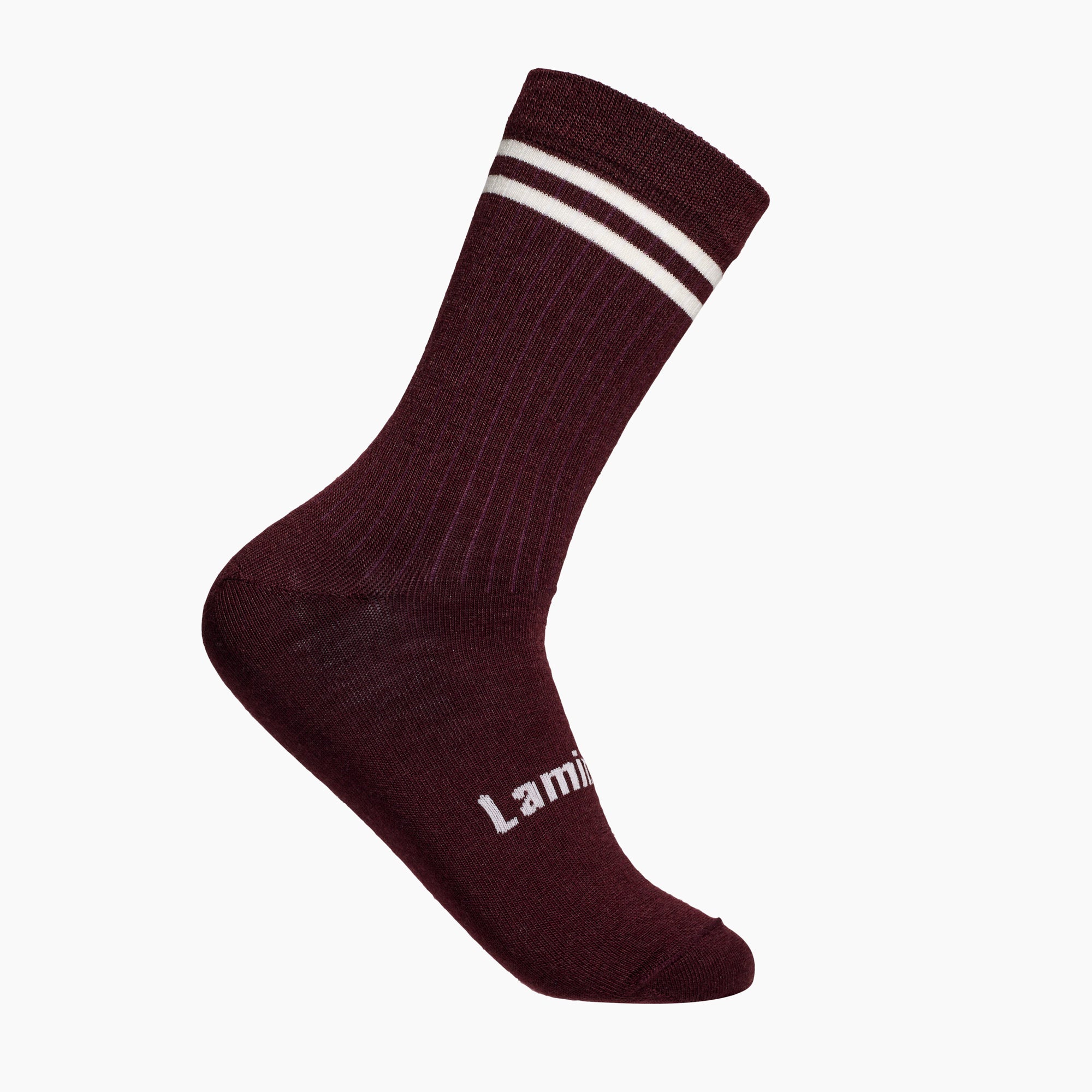 Mens merino wool crew socks Maroon by Lamington NZ