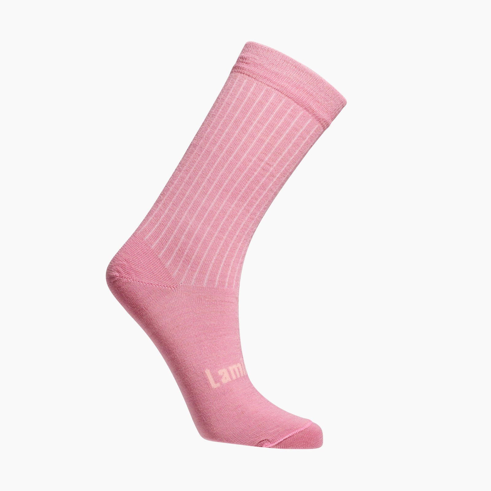 Womens merino wool crew socks pink rib by Lamington NZ