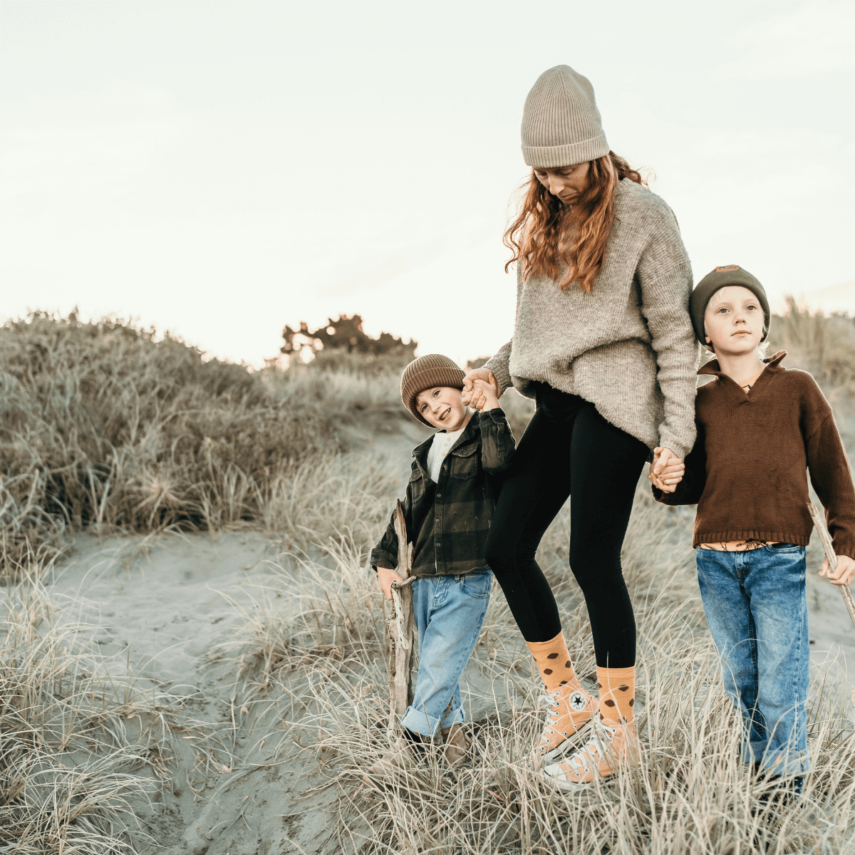 merino wool crew socks for women mustard with brown spots