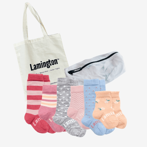 baby shower merino sock set nz pink
