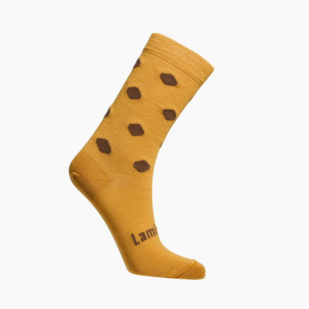 mens merino wool crew socks HAZEL mustard and brown