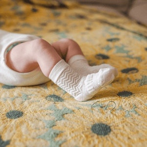 merino wool baby socks plain white